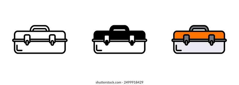 Toolbox Icon, contenedor portátil para organizar y almacenar herramientas, comúnmente utilizado por profesionales y entusiastas del bricolaje para facilitar el acceso y el transporte.