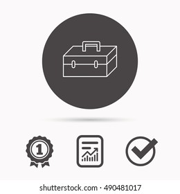 Toolbox icon. Repair instruments sign.