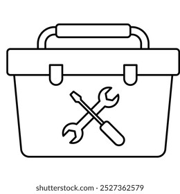 Toolbox icon, repairman, tool building, equipment