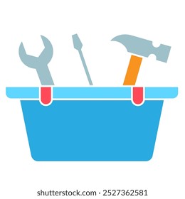 Toolbox icon, repairman, tool building, equipment