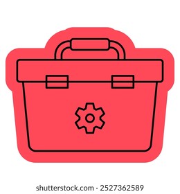 Toolbox icon, repairman, tool building, equipment