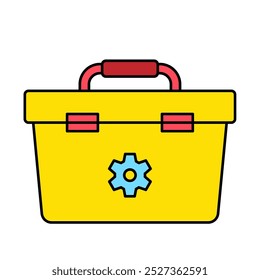 Toolbox icon, repairman, tool building, equipment