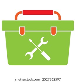 Toolbox icon, repairman, tool building, equipment