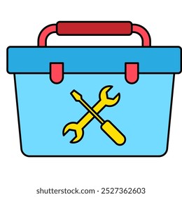 Toolbox icon, repairman, tool building, equipment