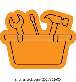 Toolbox icon, repairman, tool building, equipment