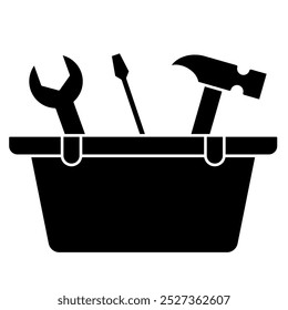 Toolbox icon, repairman, tool building, equipment