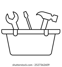 Toolbox icon, repairman, tool building, equipment