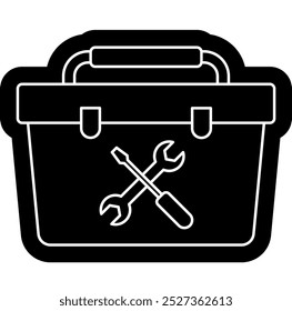 Toolbox icon, repairman, tool building, equipment