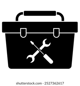 Toolbox icon, repairman, tool building, equipment