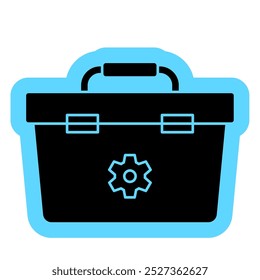 Toolbox icon, repairman, tool building, equipment