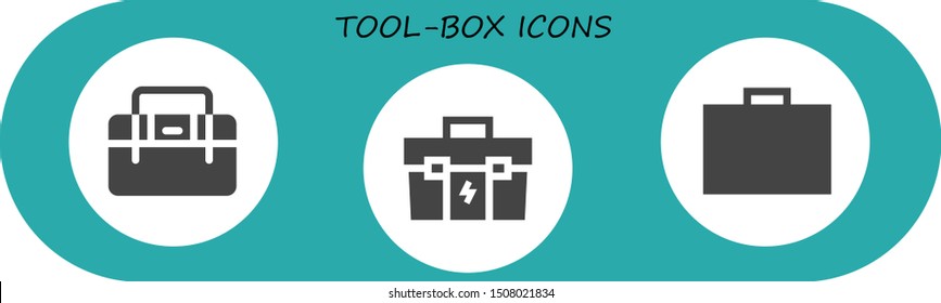 tool-box icon set. 3 filled tool-box icons.  Collection Of - Toolbox icons