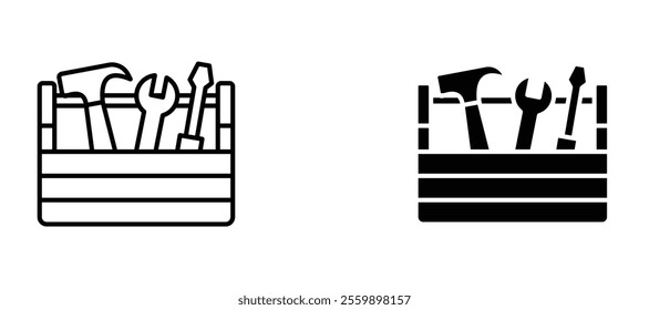 Toolbox Icon set in black color for ui designs