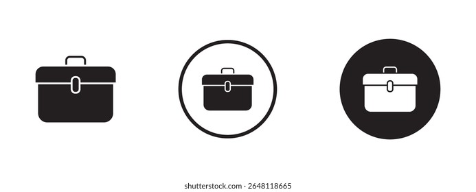 Toolbox icon set in modern black style
