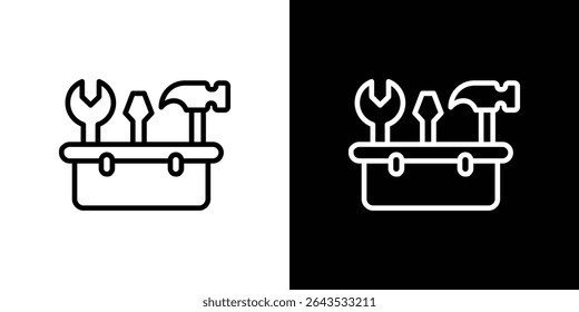 Toolbox icon set. solid illustration, pictogram isolated on white background
