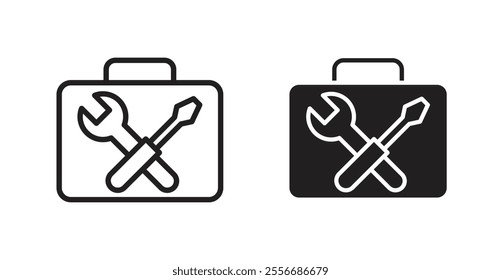 Toolbox icon set in Thin line black color.