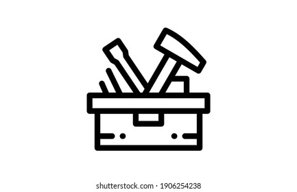 Icono del cuadro de herramientas. Ilustración de elemento simple. Diseño de símbolo de icono del Cuadro de herramientas del conjunto de colecciones Construcción. Se puede usar en web y móvil con fondo blanco