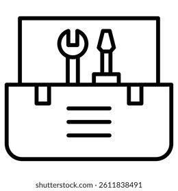 Toolbox icon Simple outline vector logo