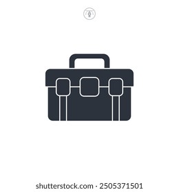 Ilustración vectorial del símbolo del icono de la caja de herramientas aislada en el fondo blanco