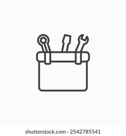 Toolbox icon in thin outlined.