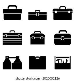 Toolbox icon, tool logo isolated on white background