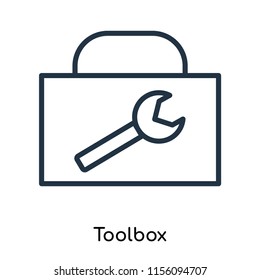 Toolbox icon vector isolated on white background, Toolbox transparent sign , thin symbols or lined elements in outline style