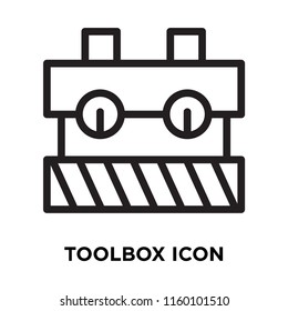 Toolbox icon vector isolated on white background, Toolbox transparent sign , line symbol or linear element design in outline style