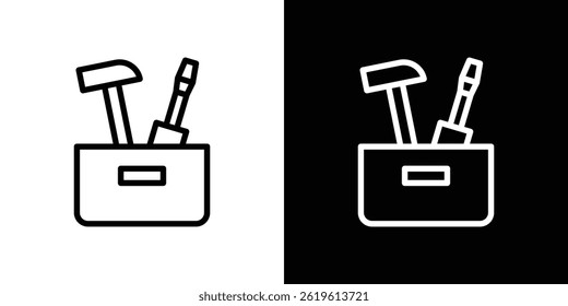 Símbolo del Vector del icono de la caja de herramientas en estilo plano de moda