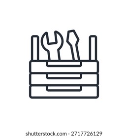 icono de caja de herramientas. Vector. Trazo editable. Signo de estilo lineal para usar Diseño web, logotipo. Ilustración de símbolo.