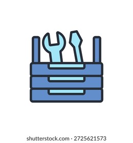icono de caja de herramientas. Vector. Trazo editable. Signo de estilo lineal para usar Diseño web, logotipo. Ilustración de símbolo.