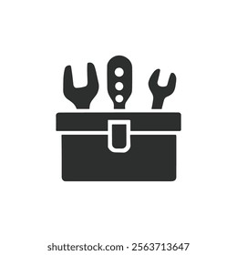 Toolbox Icon with Wrench and Screwdriver