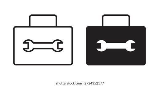 Toolbox icons of black colored in various styles