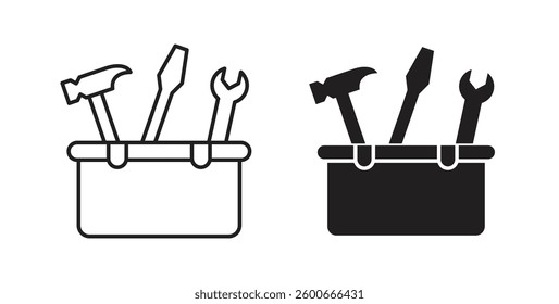 Toolbox icons graphics set vectors