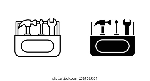 Toolbox icons thin line illustrations designs