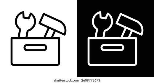 Toolbox icons vector set in stroke line style