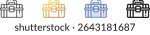 toolbox icon.Thin Linear, Gradient, Blue Stroke and bold Style Design Isolated On White Background
