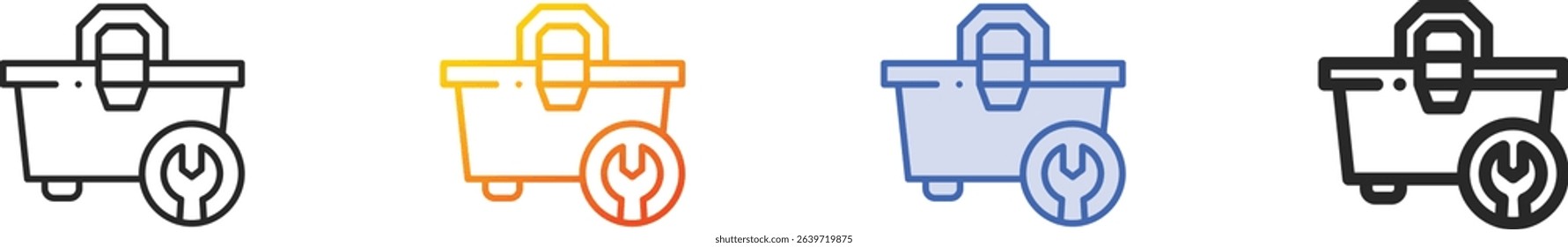 toolbox icon.Thin Linear, Gradient, Blue Stroke and bold Style Design Isolated On White Background