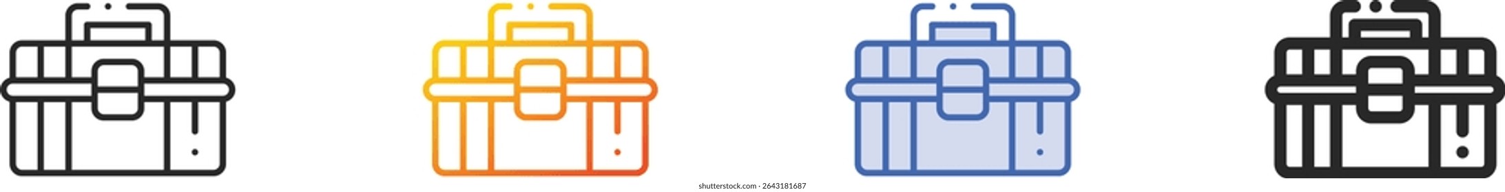 toolbox icon.Thin Linear, Gradient, Blue Stroke and bold Style Design Isolated On White Background