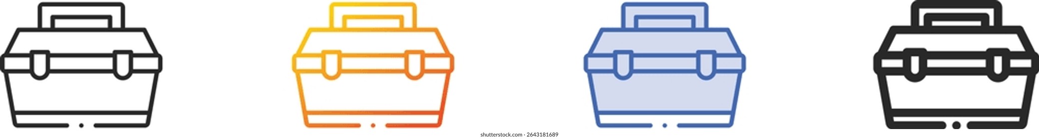 toolbox icon.Thin Linear, Gradient, Blue Stroke and bold Style Design Isolated On White Background