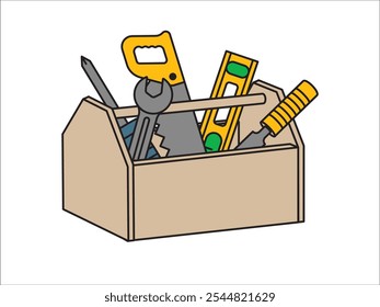 Toolbox Illustration isolated on whiter background, 