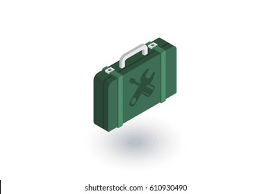 Toolbox isometric flat icon. 3d vector colorful illustration. Pictogram isolated on white background