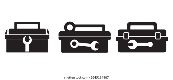 Toolbox Key Silhouette Vector Illustration Black.