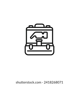 Toolbox line icon isolated on white background