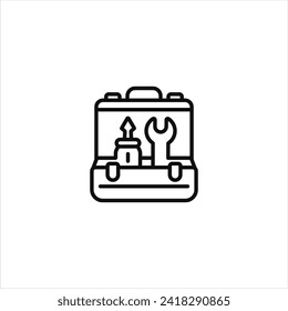 Toolbox line icon isolated on white background