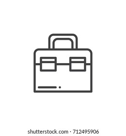 Toolbox line icon, outline vector sign, linear style pictogram isolated on white. Symbol, logo illustration. Editable stroke