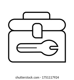 Ilustración vectorial de la línea de caja de herramientas