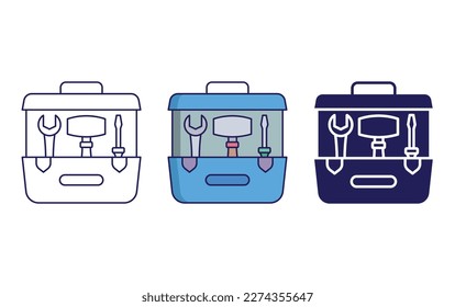 Toolbox line and solid illustration icon
