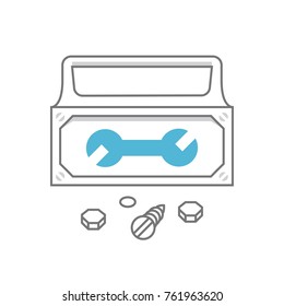 Toolbox with Nuts and Bolts Icon