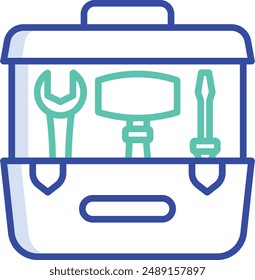 Toolbox outline color vector illustration