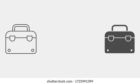 Toolbox outline and filled vector icon sign symbol