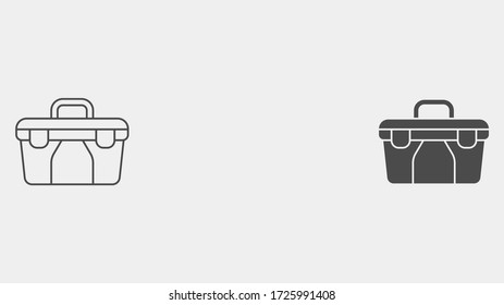 Toolbox outline and filled vector icon sign symbol